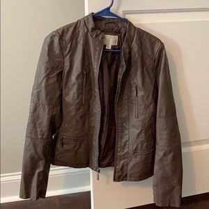 Brown faux leather jacket by xhilaration size M